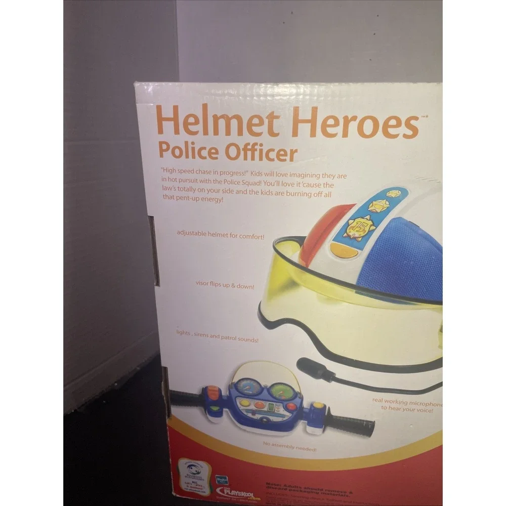 Hasbro Playskool Helmet Heroes Police Officer Toy Lights Sounds Ages 3+ New